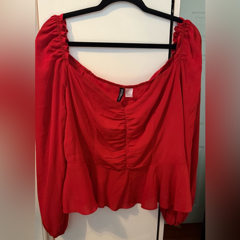 H&M Divided Vibrant Red Blouse